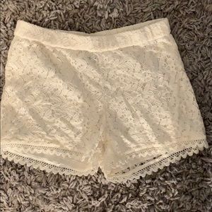 H&M white lace shorts